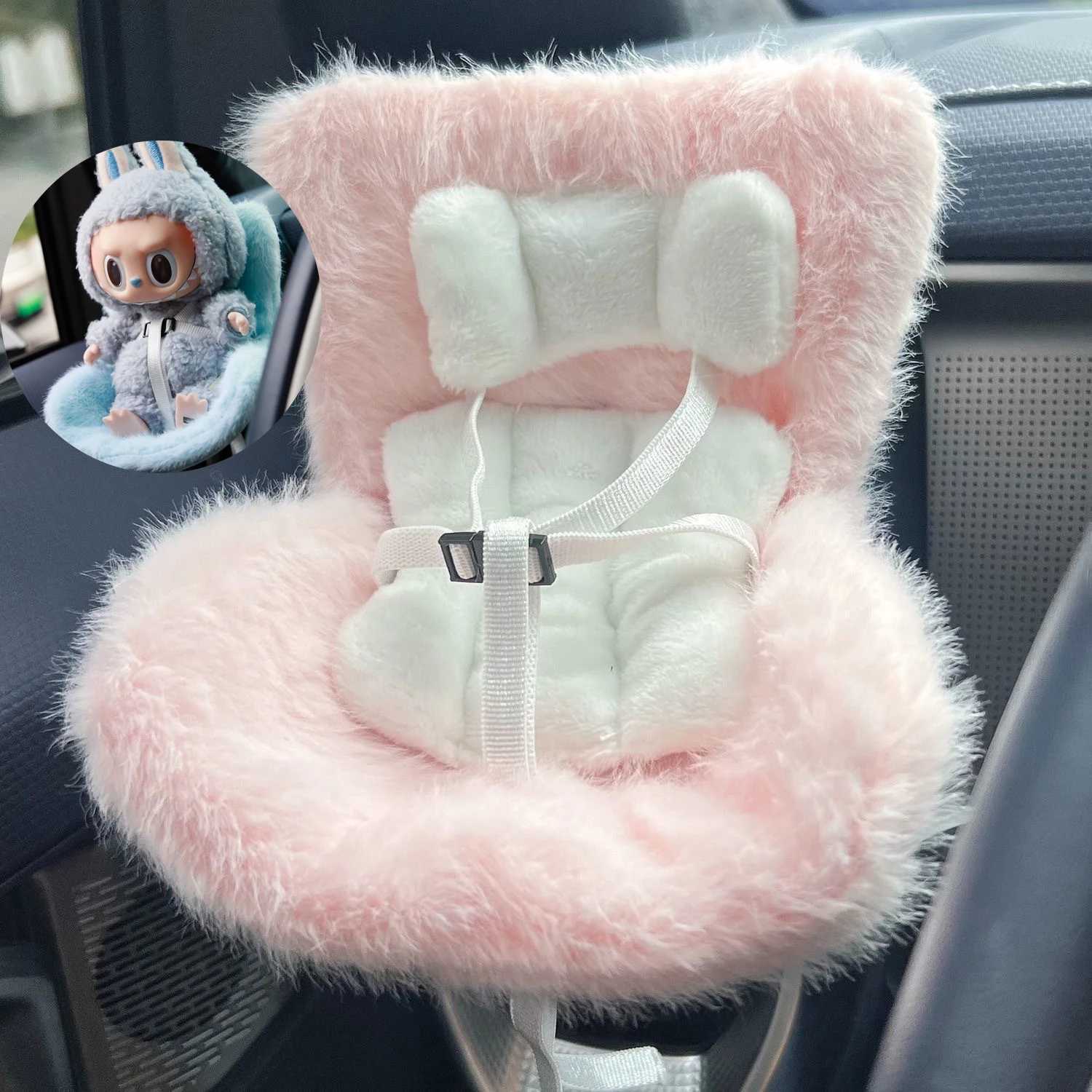 Labubu Car Doll Safety Seat for Cartoon Chair Model for Labubu Car Seat Outlet Decor for Labubu Doll Car Interior Styling X250526