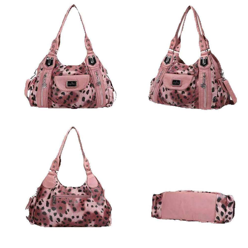 Designer Luxury Designer Luxury Women Soft PU Leather Handbags Large Capacity Shoulder Multi-Pocket Shopping Crossbody Bag Fashion Leopard Tote Bags