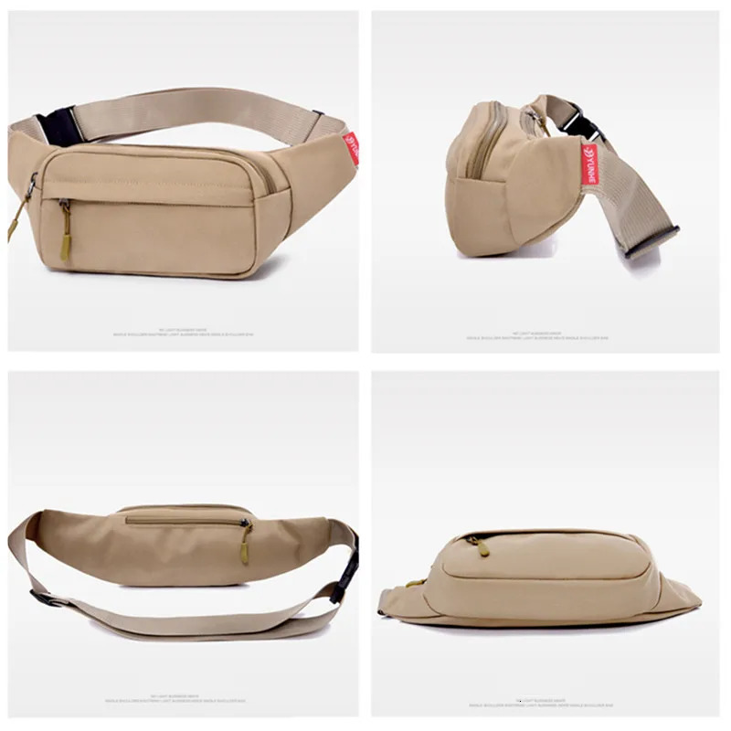Men Waist Bag Pack Purse Casual Large Phone Belt Bag Pouch Womens Canvas Travel Phone Bag Fanny Banana Bag Hip 3 Pockets 250526