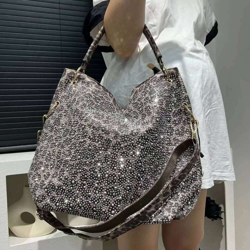 Women's Bags Designer Ladies' Fashionable And Personalized Leopard Print Full Dia Tote Bag With Large Capacity Retro Y2k Single Shoulder Han