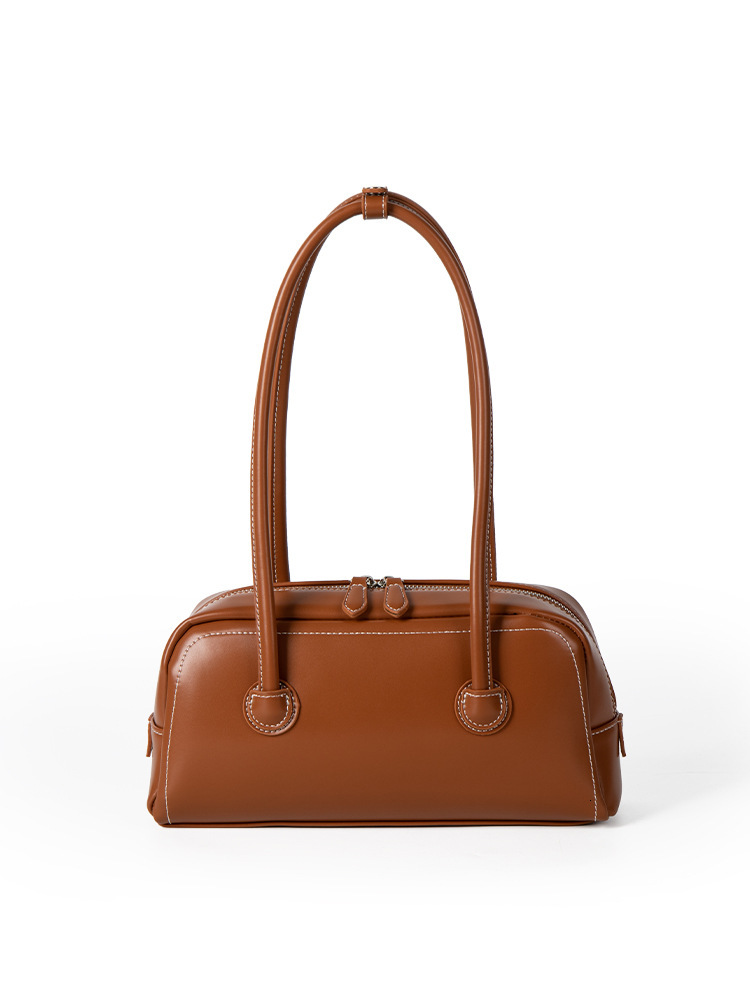 New Korean version niche design high-end texture single shoulder for women's commuting versatile large capacity Boston bag