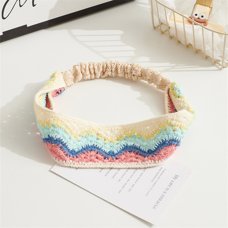 Women's Bohemian Knit Headband Cozy Ear Warmer Headband for Music Festival/Christmas/Travel Vintage Hippie Hair Accessories