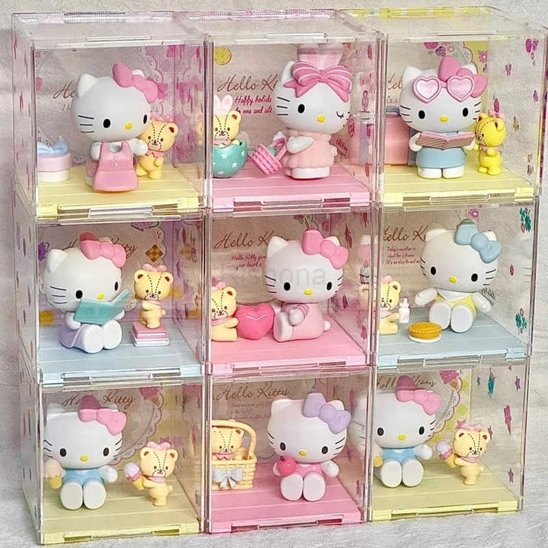 Sanrio Kitty Sweetheart Playmate Series Blind Box Lovely Kitty Cat Collectible Handcrafted Mystery Box Action Figure Ornaments Toy Gift X2505266