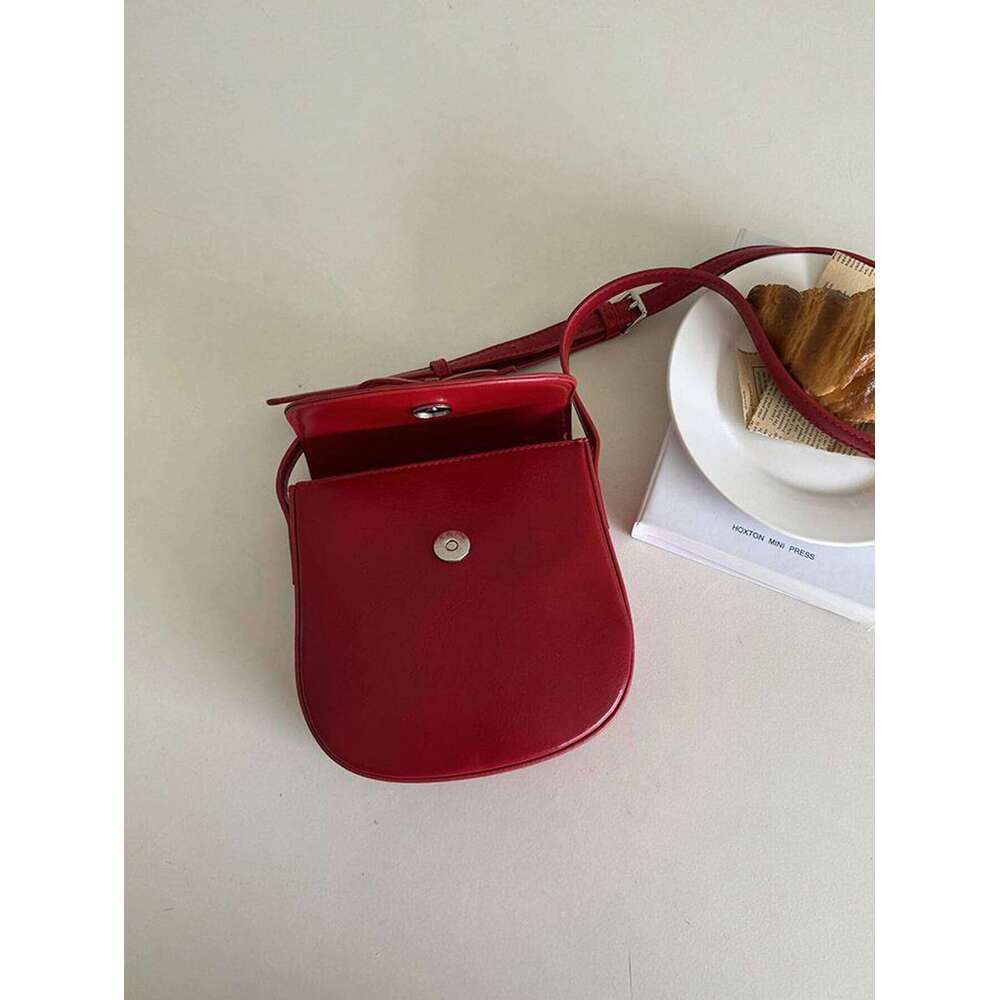 Women's Bags Designer Korean Women's Spring And Summer Bags High-Grade Red Niche Popular Cross-Body Fashion Bow Saddle Bag