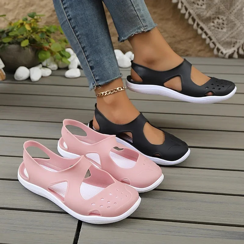 Flat Sandals Ladies Casual Fashion Soft Bottom Beach Shoes Plastic Sandal Women Summer Comfortable Espadrilles 250526