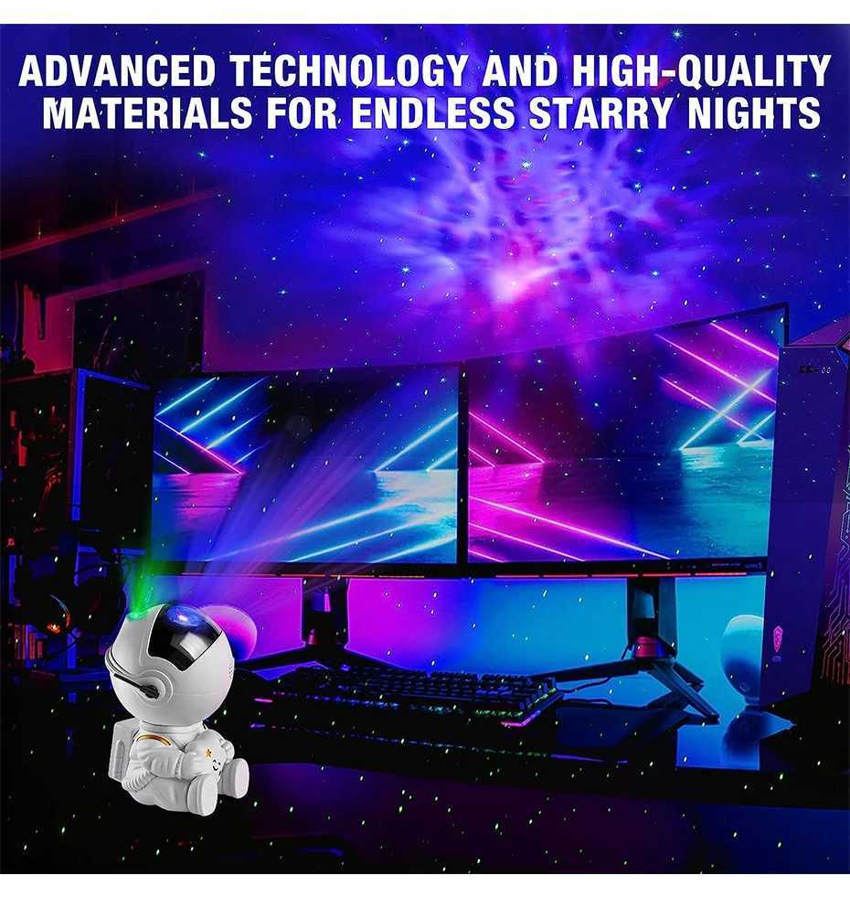 Galaxy Star Astronaut Projector Light Starry Sky Projectors Lamp Decoration Bedroom Room Nebula LED Night Light Child Adult Gift W250526