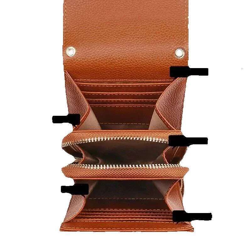 Designer Luxury Designer Luxury Designer Luxury Genuine Leather Phone Solid Color Flip Round Lock Women's Crossbody Bag With Long Shoulder Strap 