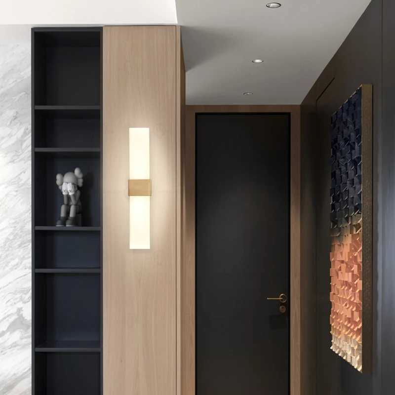 Minimalist Modern Living Room Background Wall Light Nordic Staircase Hallway Bedroom Headboard Circular Glass Mirror Front LightXJ250526