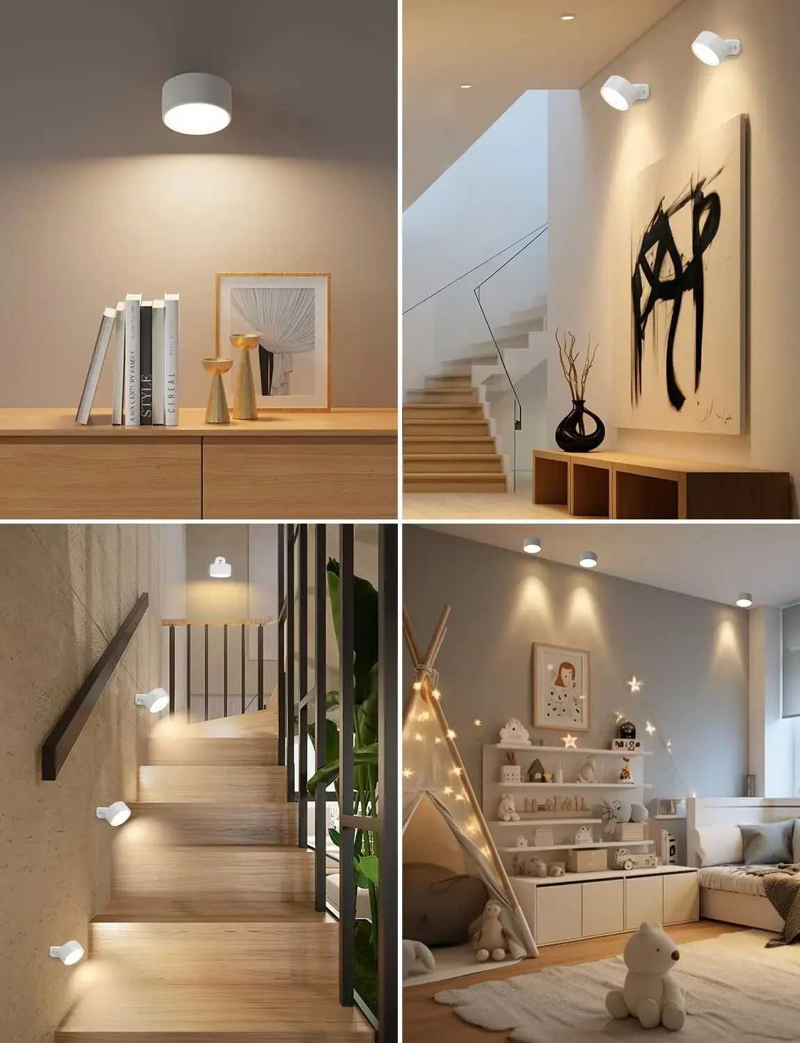 LED Magnetic Wall Sconce Lights Rechargeable Dimmable Wall Mounted Lights with Remote 360 Rotation Wall Mount Lamp for BedroomXJ250526