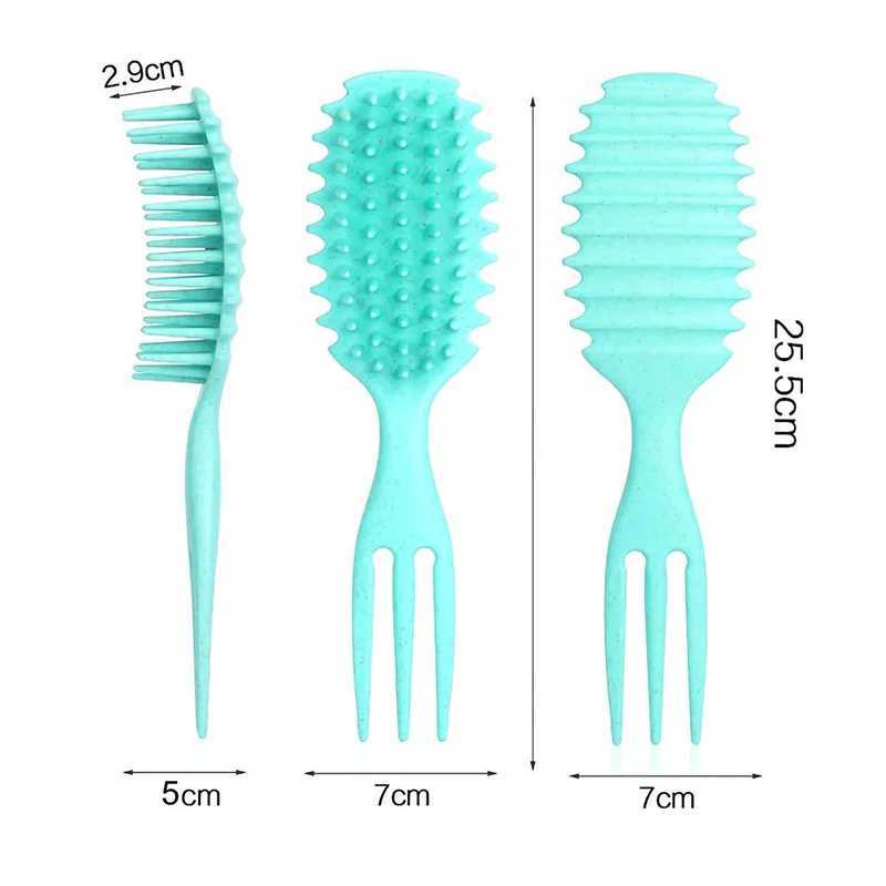 1pcs Gentle Curly Detangling Hair Brush Afro Scalp Massage Comb Curly Hair Edge Curl Hairbrush Salon Hairdressing Tools R250526