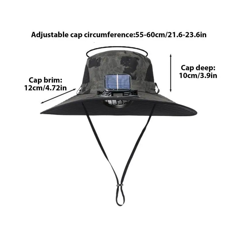 Solar Fan Hat With Solar Fan Rechargeable Lightweight Fishing Hats Outdoor Sunshade For Mountaineering Outdoor Activities250522