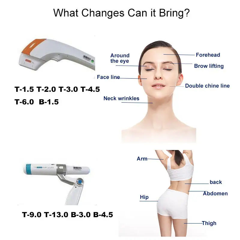 High Intensity Focused HIFU Wrinkle Removal Facial Lifting TT Radiofrequency Anti-Aging Instrument Removing Neck Wrinkles Body Slimming Machine