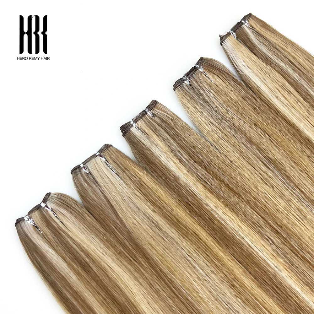 Genius Weft Human Hair Extensions 100g For Women Hair Weaves 100% Real Remy Natural Human Hair Bundles 16-22 Inch Hero Remy Hair S25526
