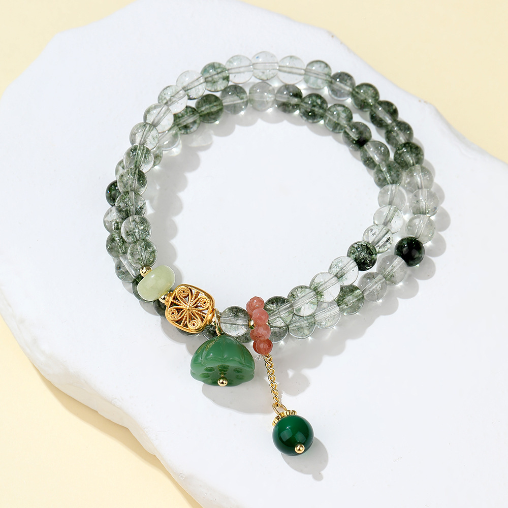 Jewelry layering strawberry crystal for couples and girlfriends, temple style new Chinese jewelry bracelet