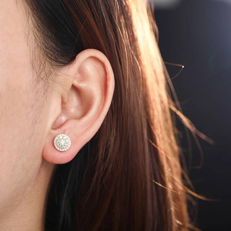 S Sterling Moissanite Earring For Women Fine Aro Mujer Oreja Sier Jewelry Wedding Stud Earrings Exquisite Gift