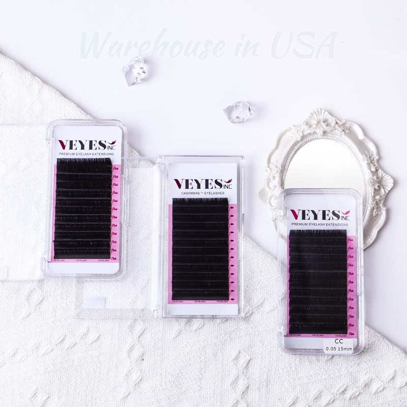 Veyes Inc Matte Black Silk Eyelash Extensions - Variety of Curls (JBLCD) with Sizes from 0.03-0.20 mm | Mix & Match by Length