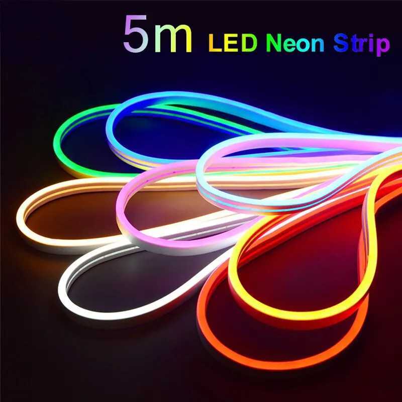 Neon Light Strip LED Flexible Silicone Set 2835 5M 600 Lights Embedded Linear Flexible Light Strip for Indoor Outdoor Bedroom W250526