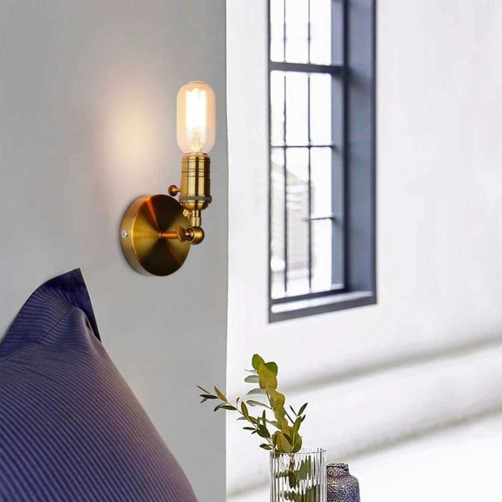 American Retro Industrial Style Rocker Arm Wall Lamp Bedroom Bedside Lamp Hallway Adjustable FoldingXJ250526