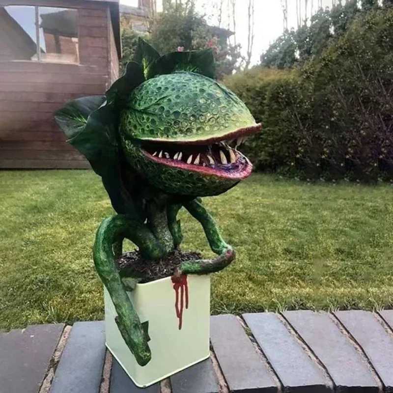 Cannibal Flower Resin Crafts Ornament Decorations Halloween Horror Decor Garden Carnivorous Plant Crafts Home LandscapesT25052726