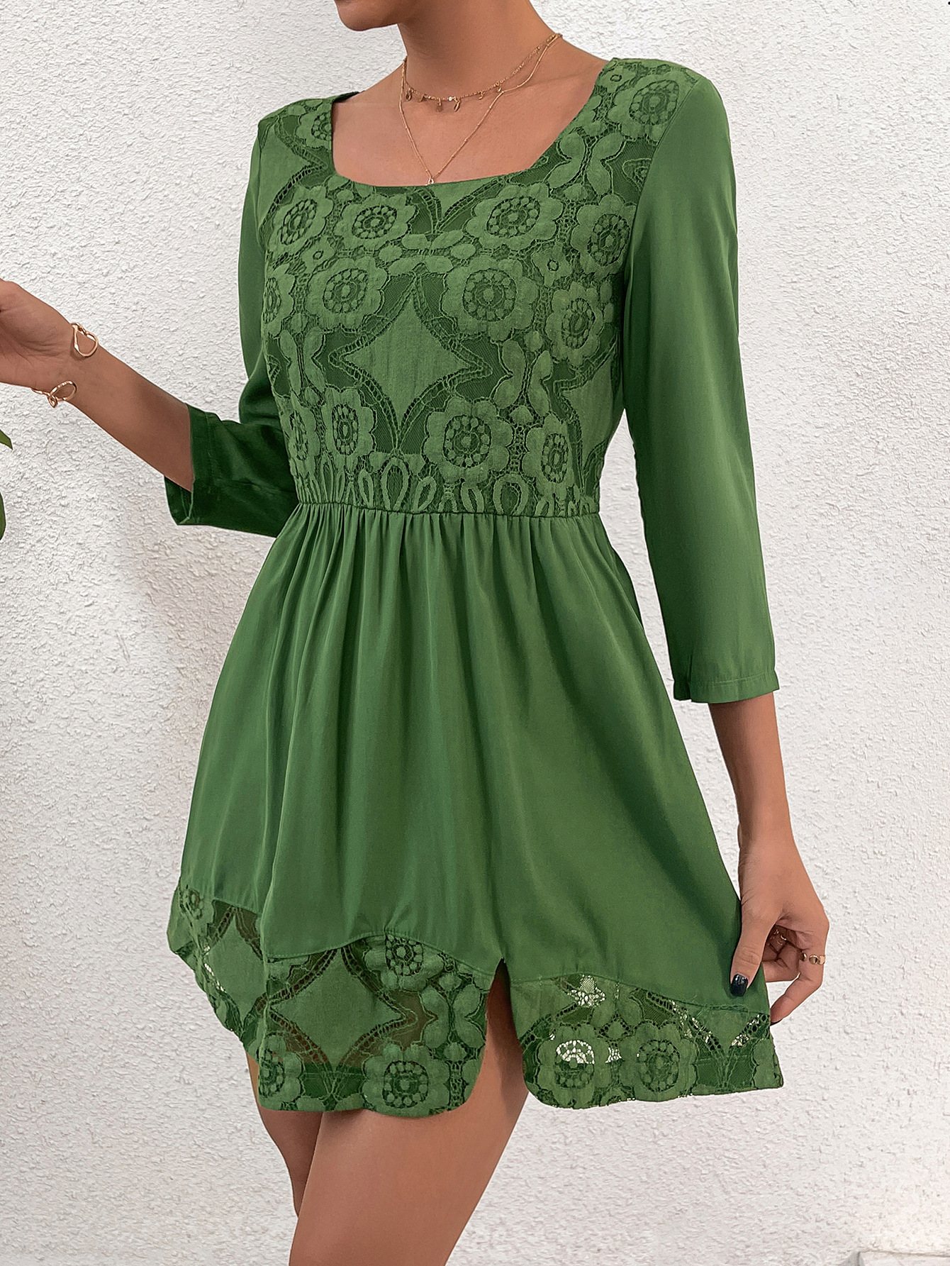 Summer new solid color elegant womens dress
