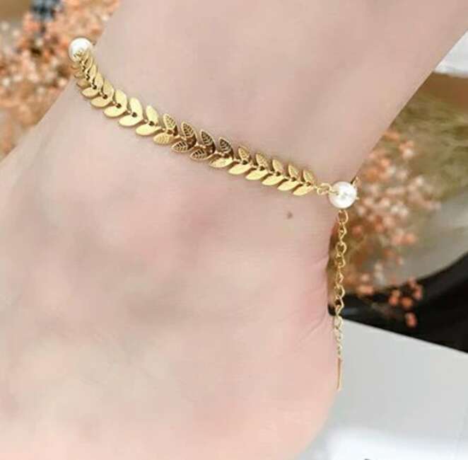 DHgarget Fashionable Summer Popular Beach Accessories High Grade Chains With Gold Plated Multilayer Feet Decorations Metal Wheat Ears As A Gift For Be