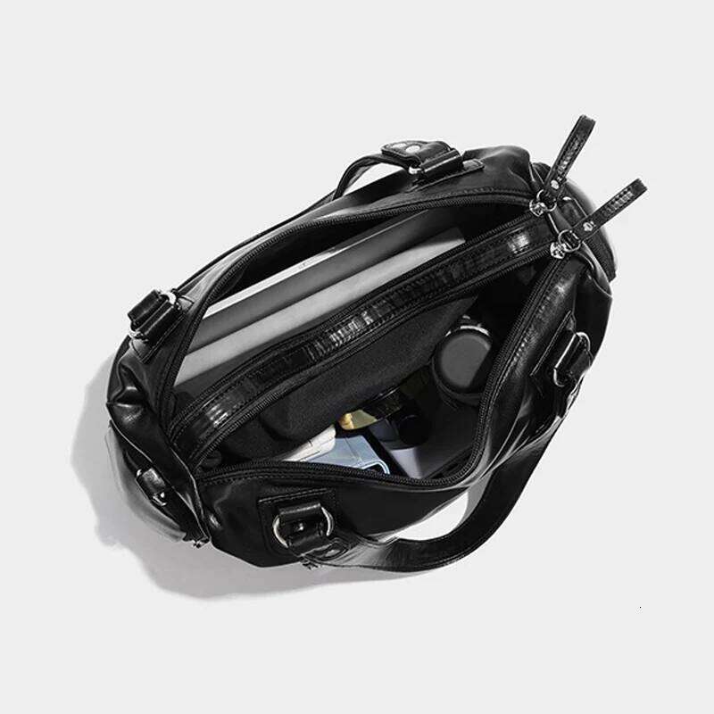 Women's Bags Designer Retro Tote Bag PU Soft Motorcycle Bags Travel Zipper Pocket Fashion Crossbody Pack Outdoor Camping Hiking Weekend Satchel W