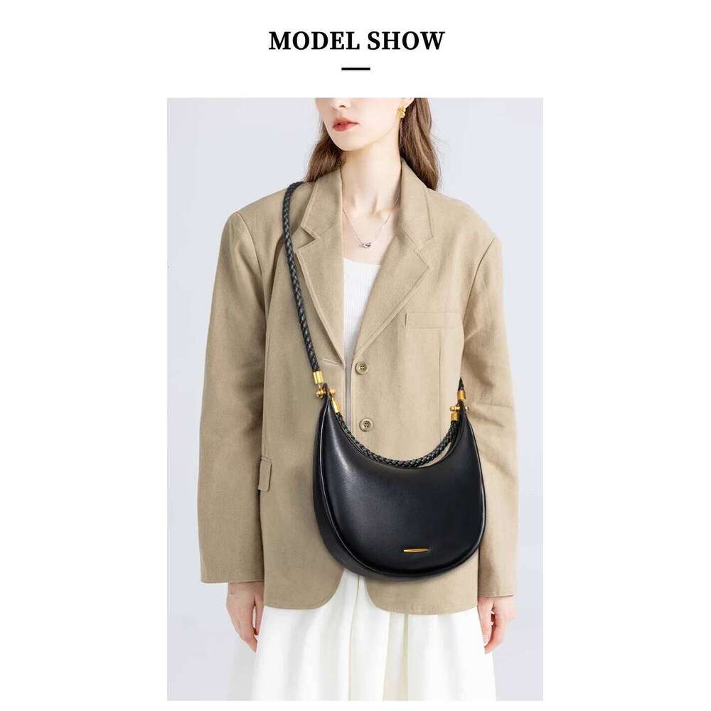 JW PEI 2025 New Designer Crescent Bag For Women - Textured Shoulder Bag, Trendy Top Handle Underarm Purse
