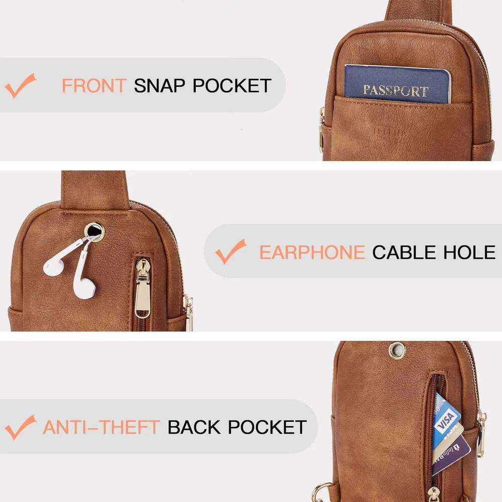 Women's Bags Designer Europe And The United States Portable Large Capacity Chest Single Bag Shoulder Strap Multi-Bag Mouth Function Zippe