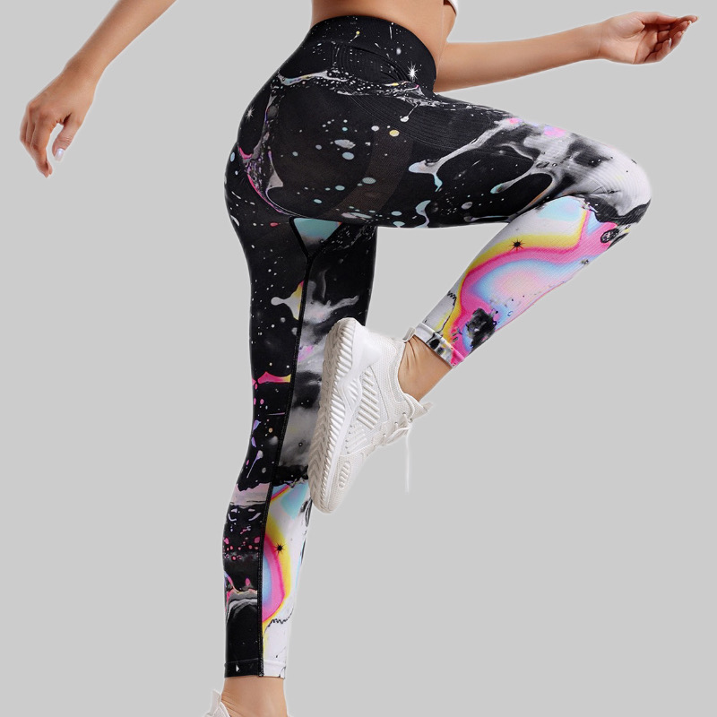 Digital Printed Yoga Pants Women's Running Fitness Sports Hip Lifting Leggings Outdoor High Waist Sports Pants