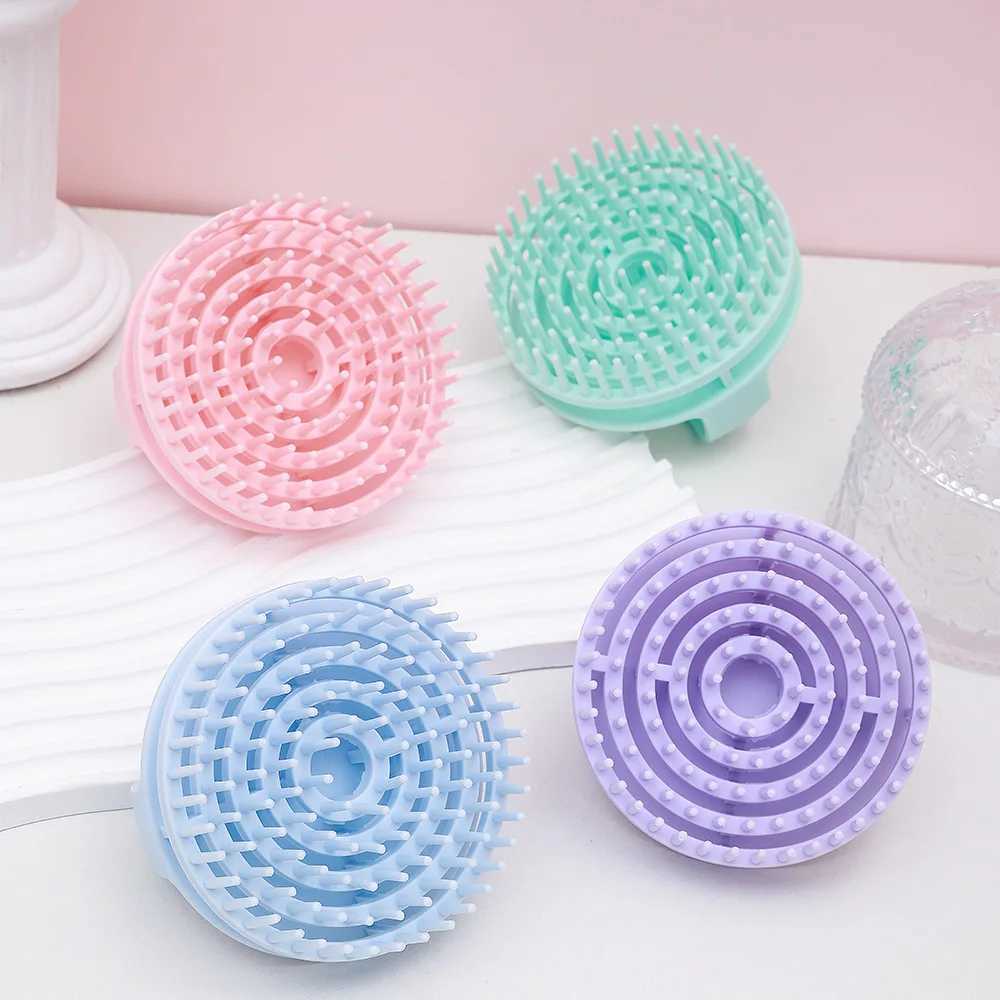 Silicone Shampoo Brush Head Scalp Massage Comb Hair Washing Comb Exfoliating Bath Shower Brush Body Scrub Salon Hair Care Tools R250526