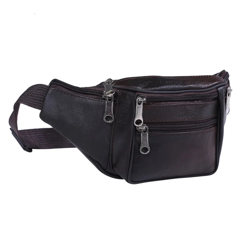 Mens Waist Pack PU Leather Bag Waist Belt Bag Male Artificial Leather Fanny Pack Fashion Small Shoulder Bags for Men 250526