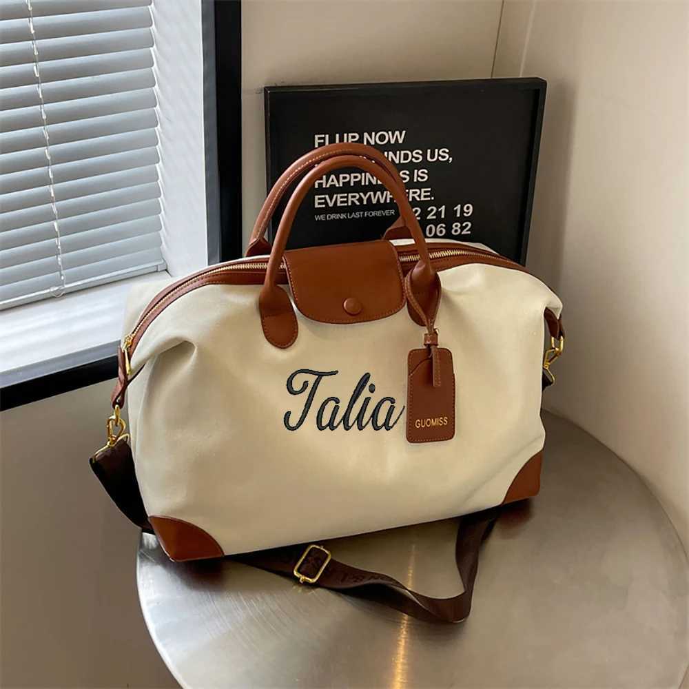 Lightweight Sports Fitness Bag 2025 New Pure Color Large Capacity Handbag Travel Bag Embroidery Custom Carry-On Bag Luggage W250524