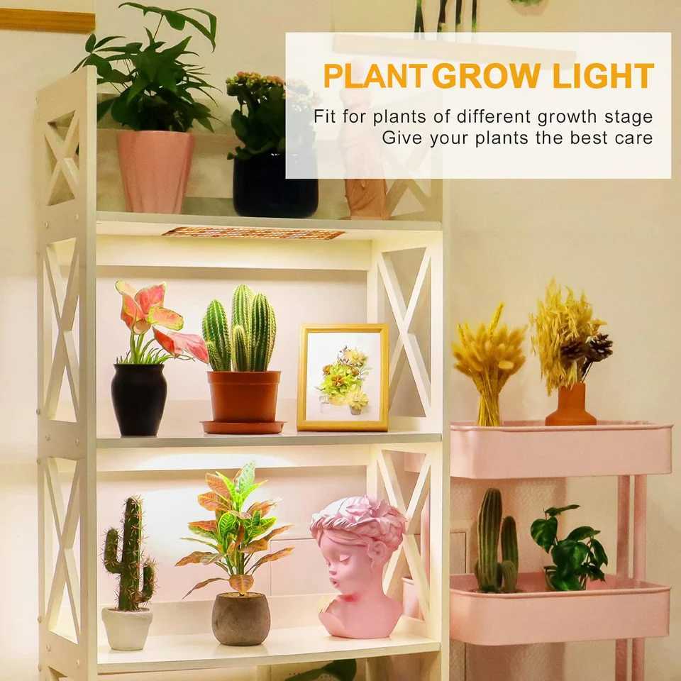 LED Grow Light for Indoor Plants Full Spectrum Ultra-Thin Sunlight Plant Light Panel Under Cabinet Grow Lamp with Timer DimmableXJ250526