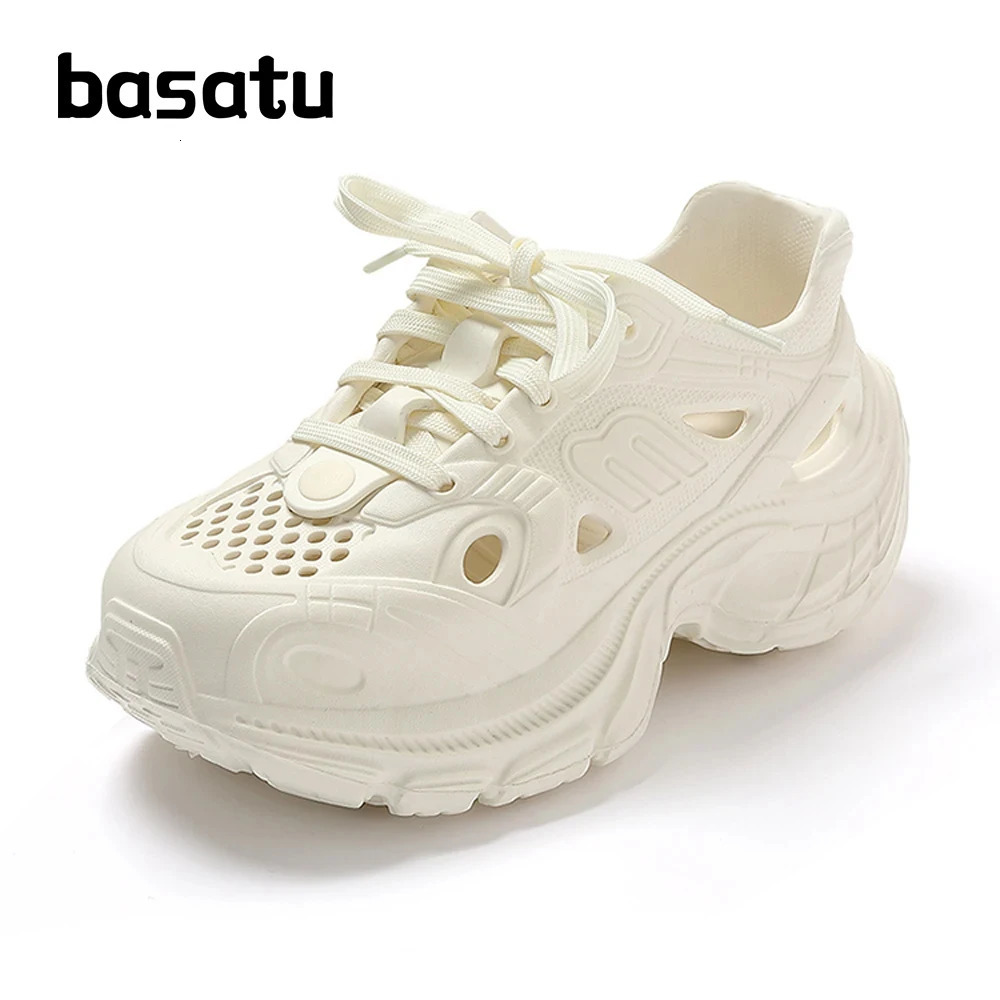 BASATU Hollow Out Breathable Chunky Sneakers Women Summer Fashion Platform Sports Shoes Non Slip Thick Sole Vulcanized Shoes 250526