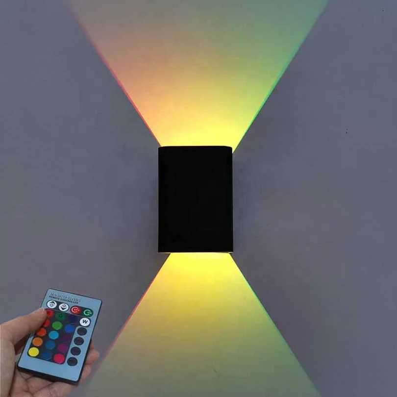 Telecontrol LED Wall light 3W Modern Indoor Wall Lamp Up Down colorful Wall Mount Lights for Living Room Hallway BedroomXJ250526