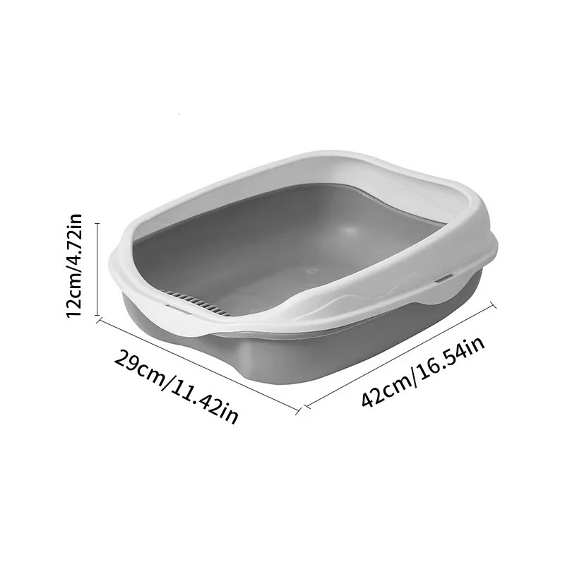Semi Enclosed Splash Proof Cat Toilet Cat Cleaning Supplies Cat Feces Basin 250519CJ