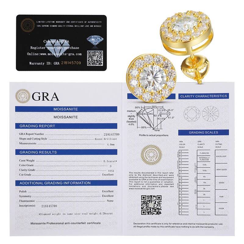 Sterling Sier Real Moissanite Stone Round Stud Earrings For Women Men Fashion Jewelry 2021 Pass Dia Test ICEOUTBOX