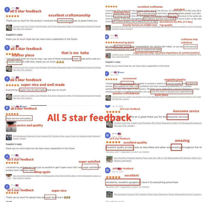 Custom Vvs White Moissanite Grillz Hip Hop Iced Out Diamond 10K 14K 18K Gold 925 Silver Custom Grillz for Teeth