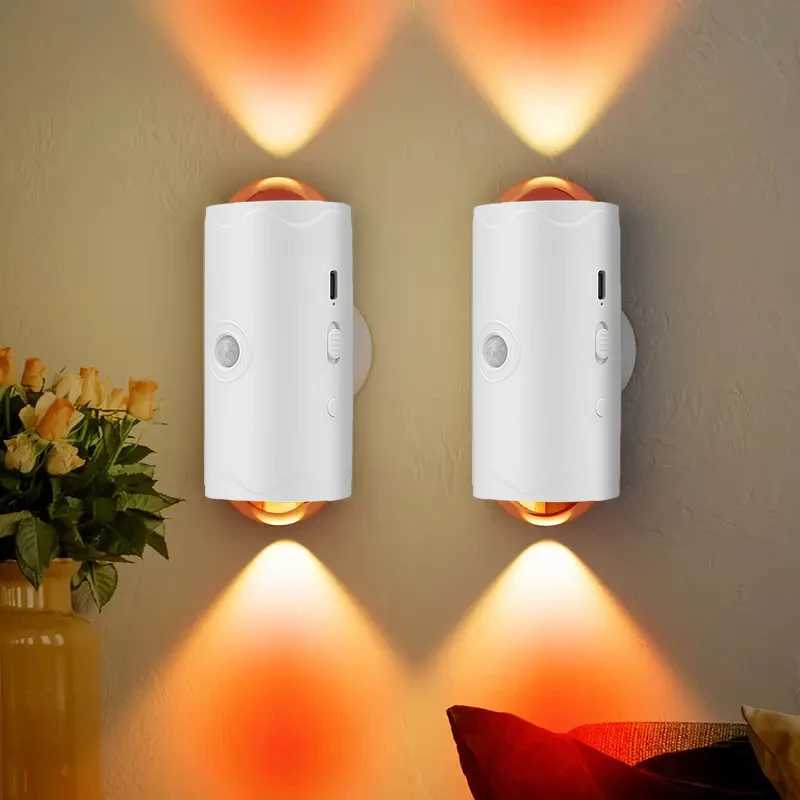 Motion Sensor Wall Light with 7 Colors Wireless Wall Lamp LED Indoor Up and Down Wall Sconce Portable Night Lights for BedroomXJ250526