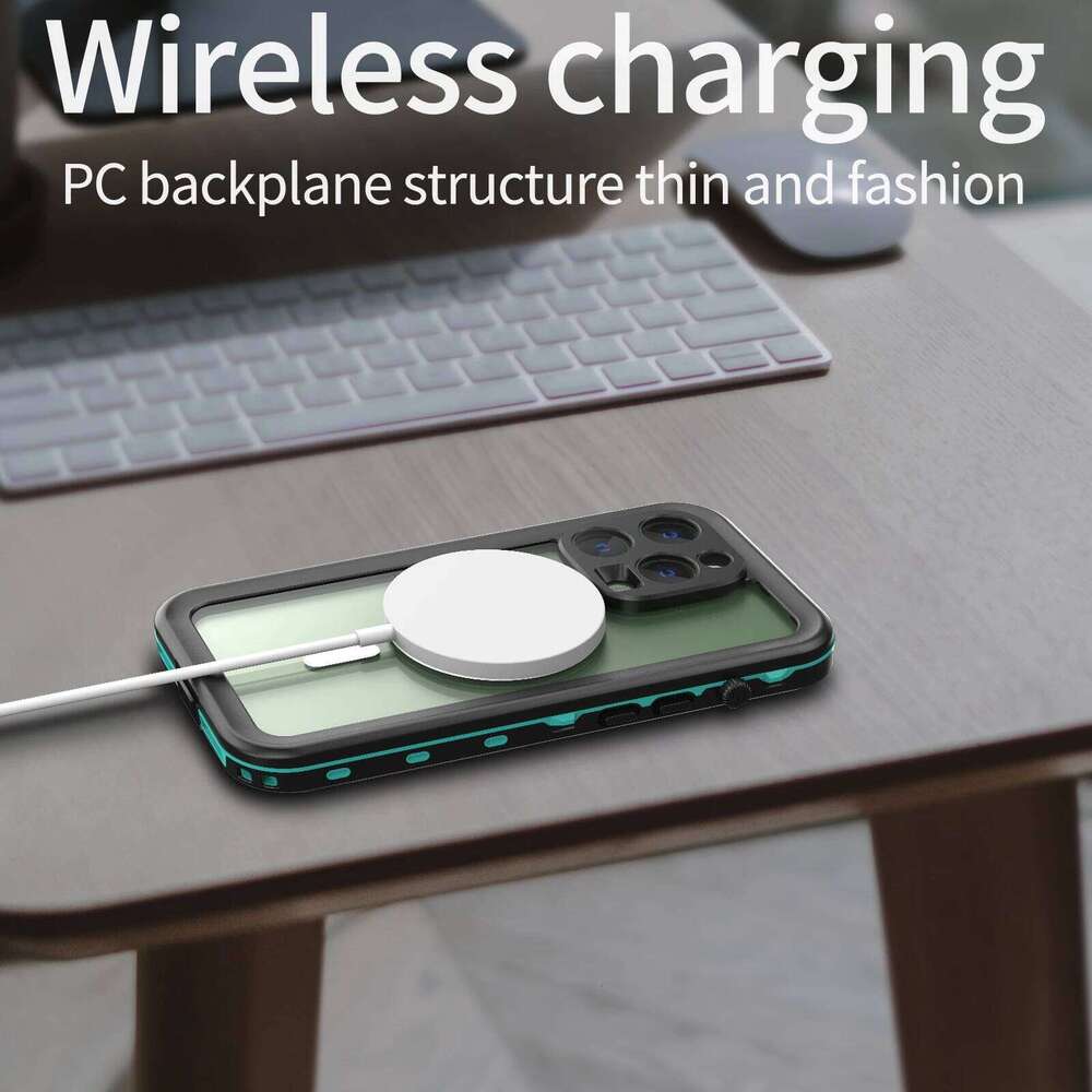 Shellbox-Waterproof and Dustproof Case for iPhone Magnetic Charging Diving Underwater 360 Full Cover IP68 16 15 14 13ProMax Plus