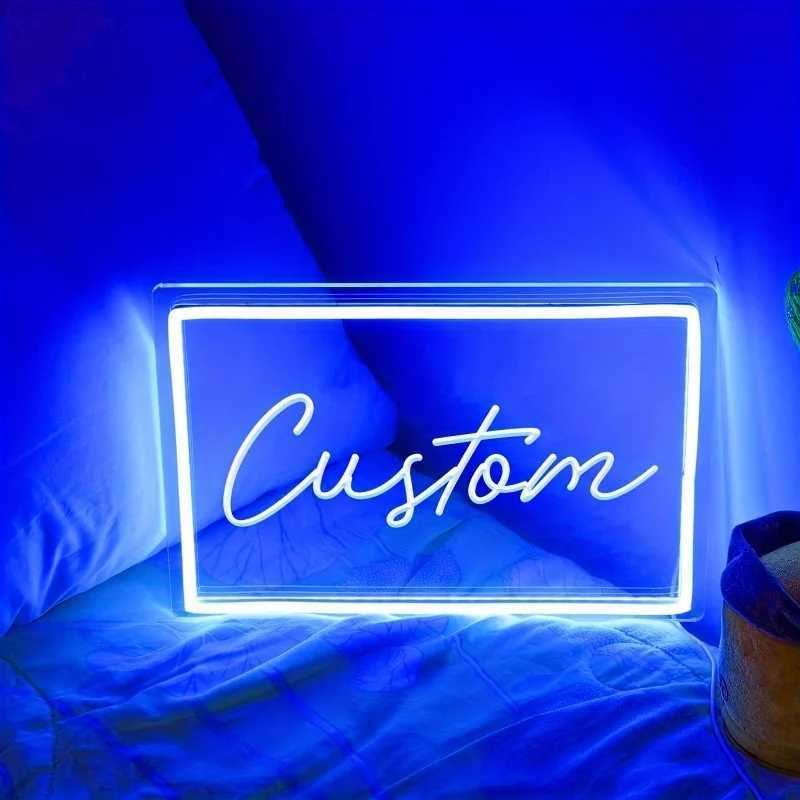 Custom LED Neon Sign Personalized Round Pink Wall Art for Bedroom Home Decor USB Powered Wedding Decoration Personalized Light W250526