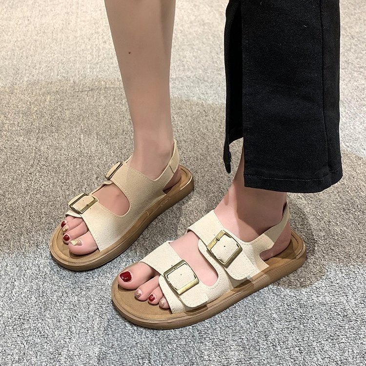 Soft soled sandals for women summer 2025 new flat bottomed fashionable beach shoes Roman sandals for students Casual Shoes Ddmysaturn