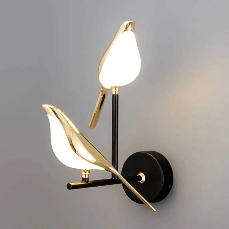 Nordic Golden Bird LED Wall Lights Parlor Bar Creative Wall Lamps Novelty Sconces Bedroom Bedside Lamp Living Room DecorationXJ250526