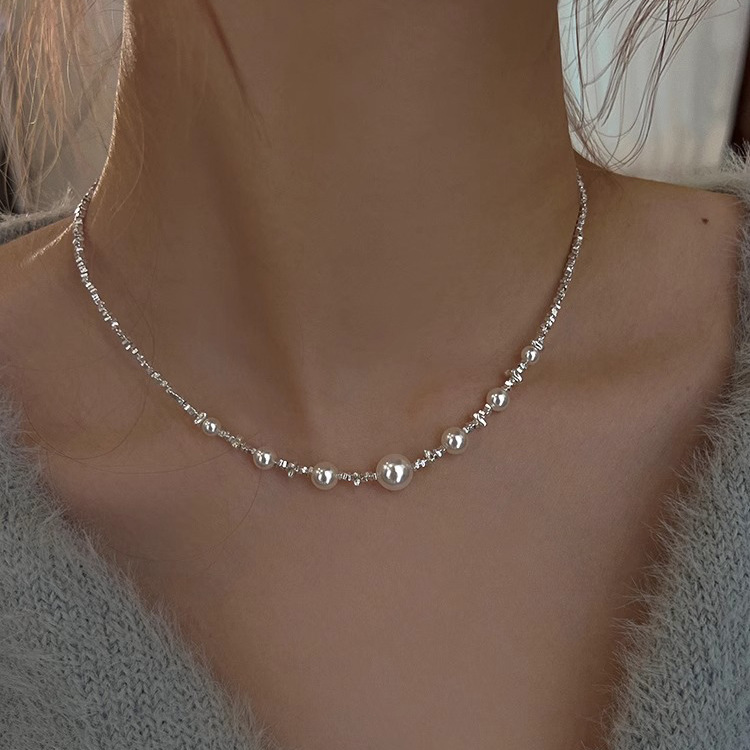 Chic Womens Gypsy-Inspired Beaded Necklaces Intricate Pearl Stardust Charm Accessory