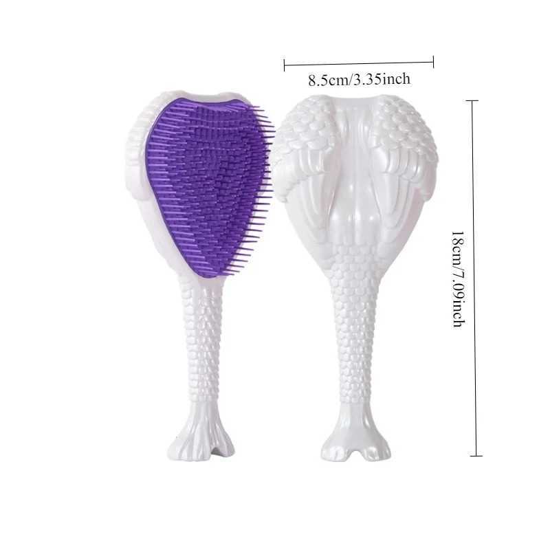 Angel Wing Long handle Hair Comb Magic Detangling Hair Brush Detangler Anti-static Soft teeth Protect scalp Wet dry adapt R250526