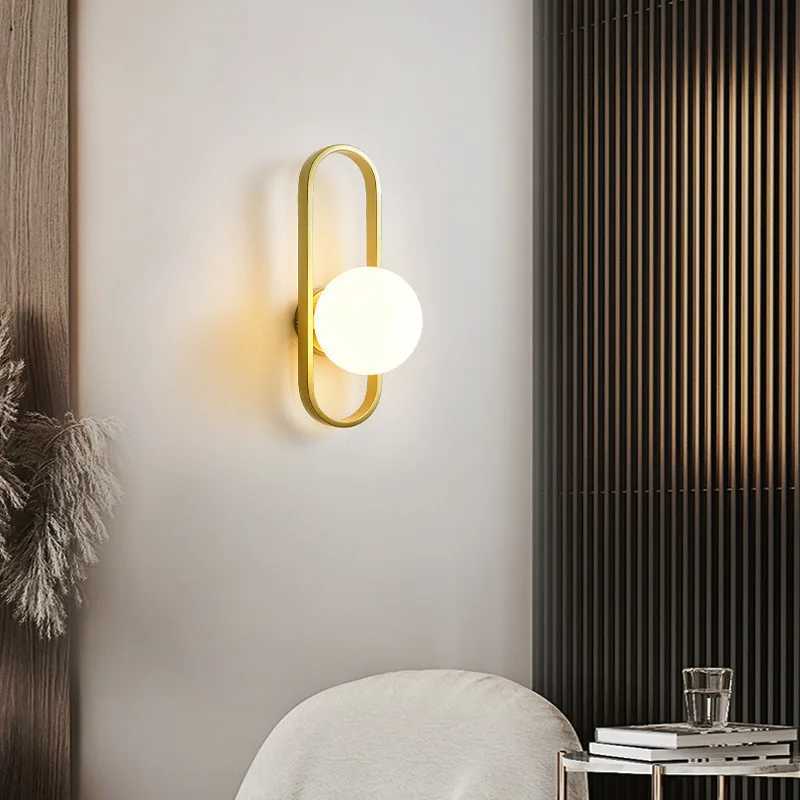 Modern Minimalist LED Wall LampS Bedroom Bedside LED E27 Wall Sconce Lamp Staircase Living Room Background Wall Glass Wall LightXJ250526
