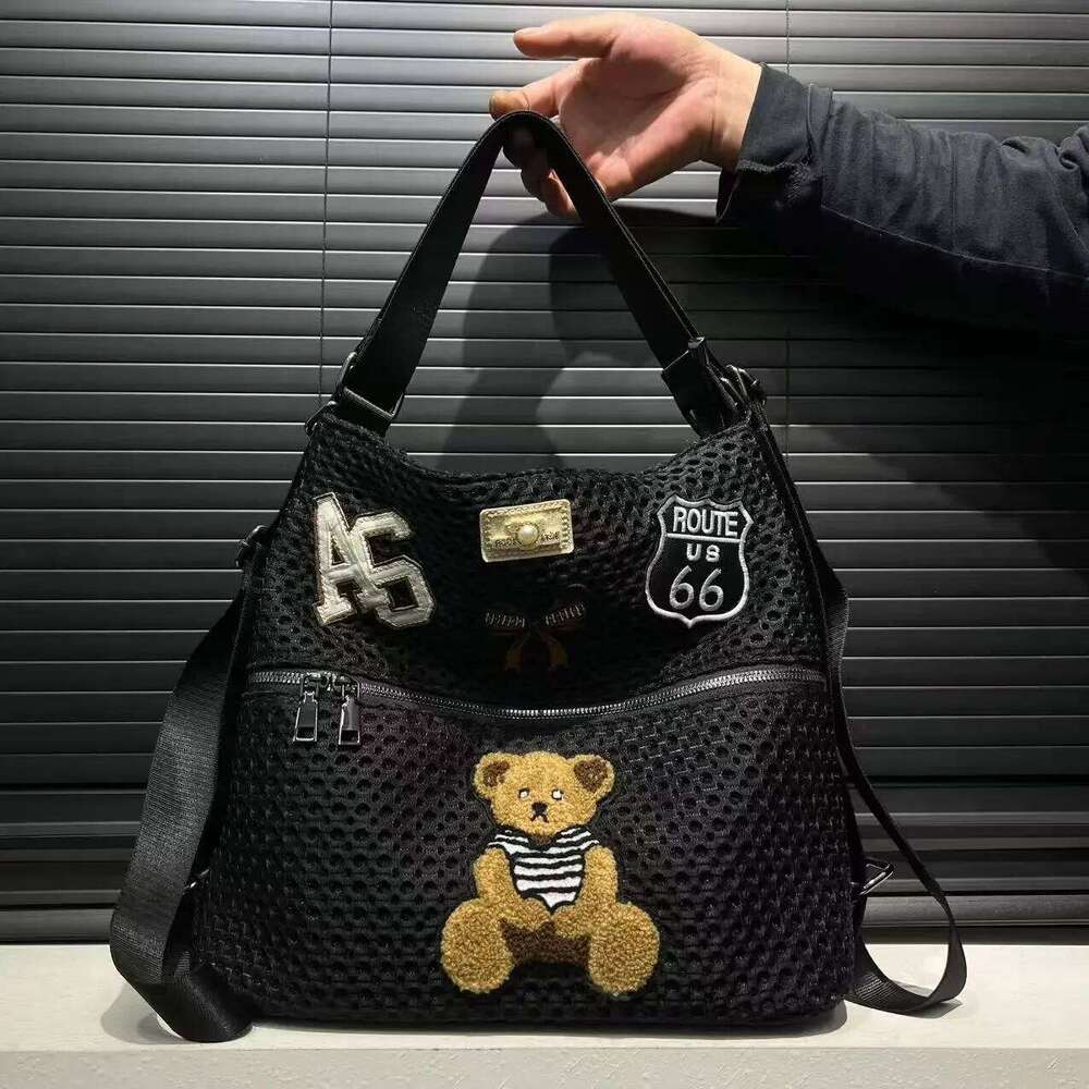 Women's Bags Designer Ladies' Fashionable Ed Mesh Backpack With Large Capacity Retro Patchwork For Women's Wallets And Handbags