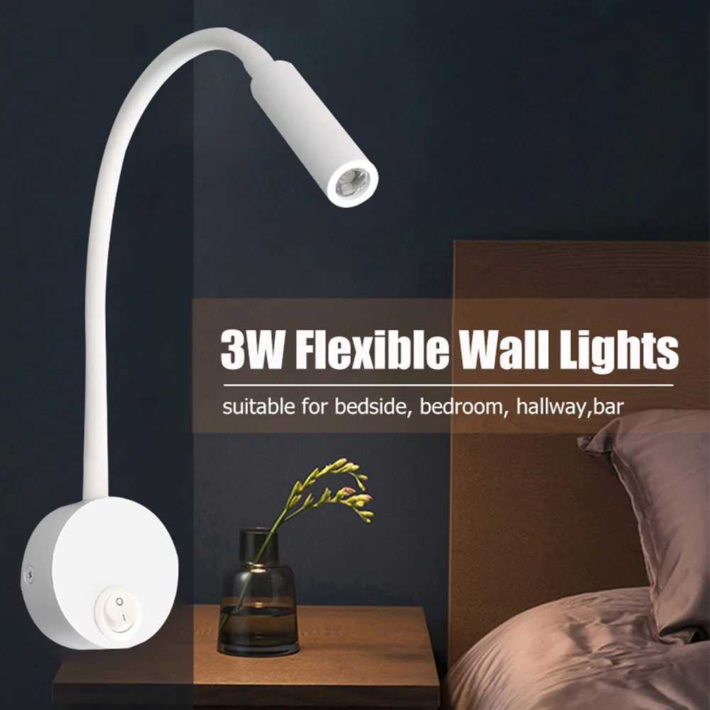 LED Wall Lamp Bedside Working Study Reading Lamp Adjustable Wall Lamp Gooseneck Light Night Light Fixtures Sconces Book LampXJ250526