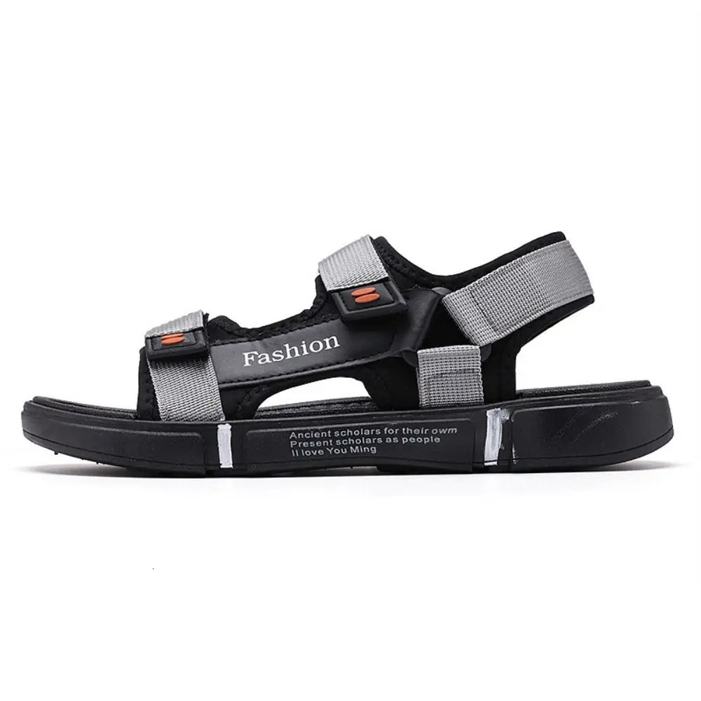 Fashion Peep Toe Sandals Shoes Men Thick Soled Anti Slip Ankle Buckles Slippers Letter Beachwear Male Slides Boys 250523BJ - view 4