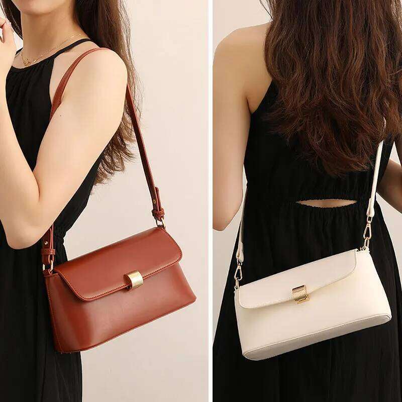 Women's 2025 New PU Leather Shoulder Bag Designer Handbags Fashion Crossbody Rectangular Bags for Woman